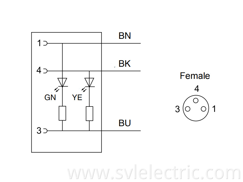 M8 female connection cable